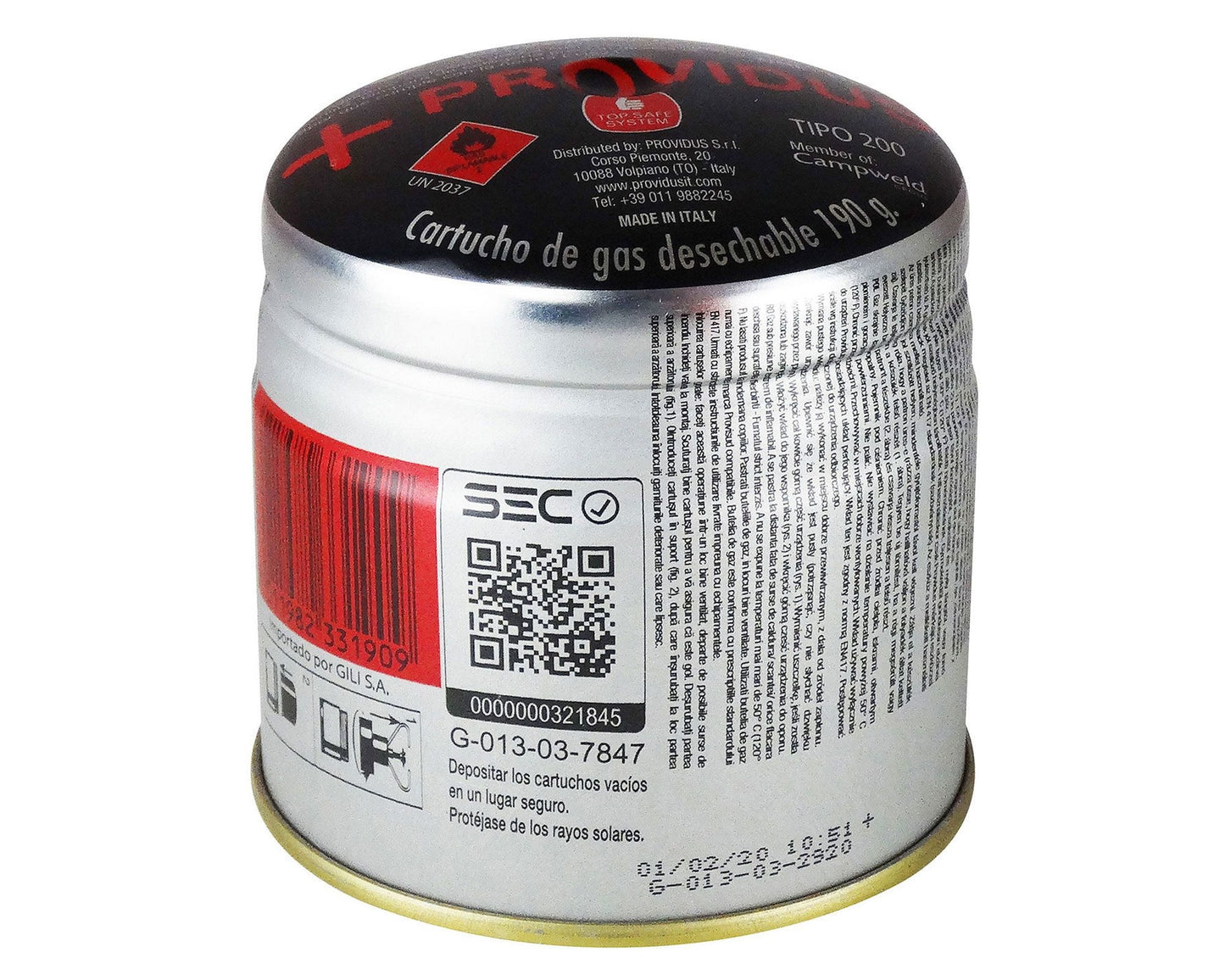 GAS BUTANO PROVIDUS 190GRS