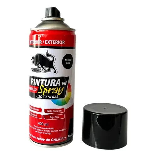 PINTURA EN SPRAY TORO NEGRO - NEGRO MATE