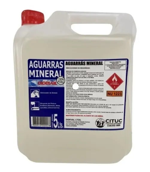AGUARRAS MINERAL 5 LT DIDEVAL