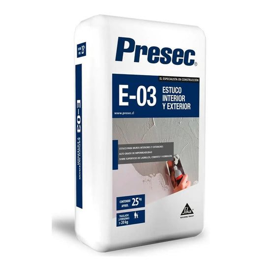 PRESEC E-03 ESTUCO INTERIOR/EXTERIOR 25KG